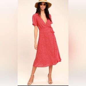 Lulu's Red Polka Dot Wrap Dress